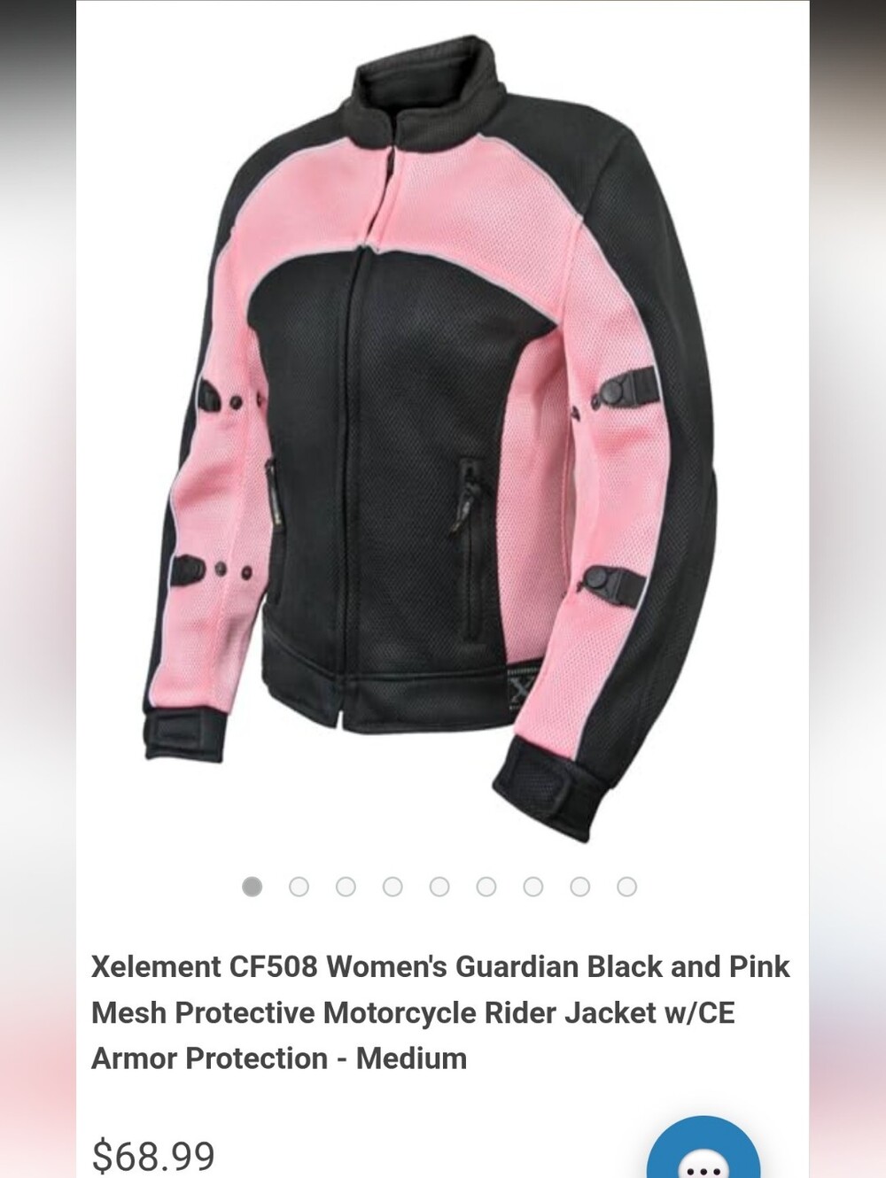 NWT Element CF508 Women's Mesh Motorcycle Jacket in Black and Pink Sz 3XL